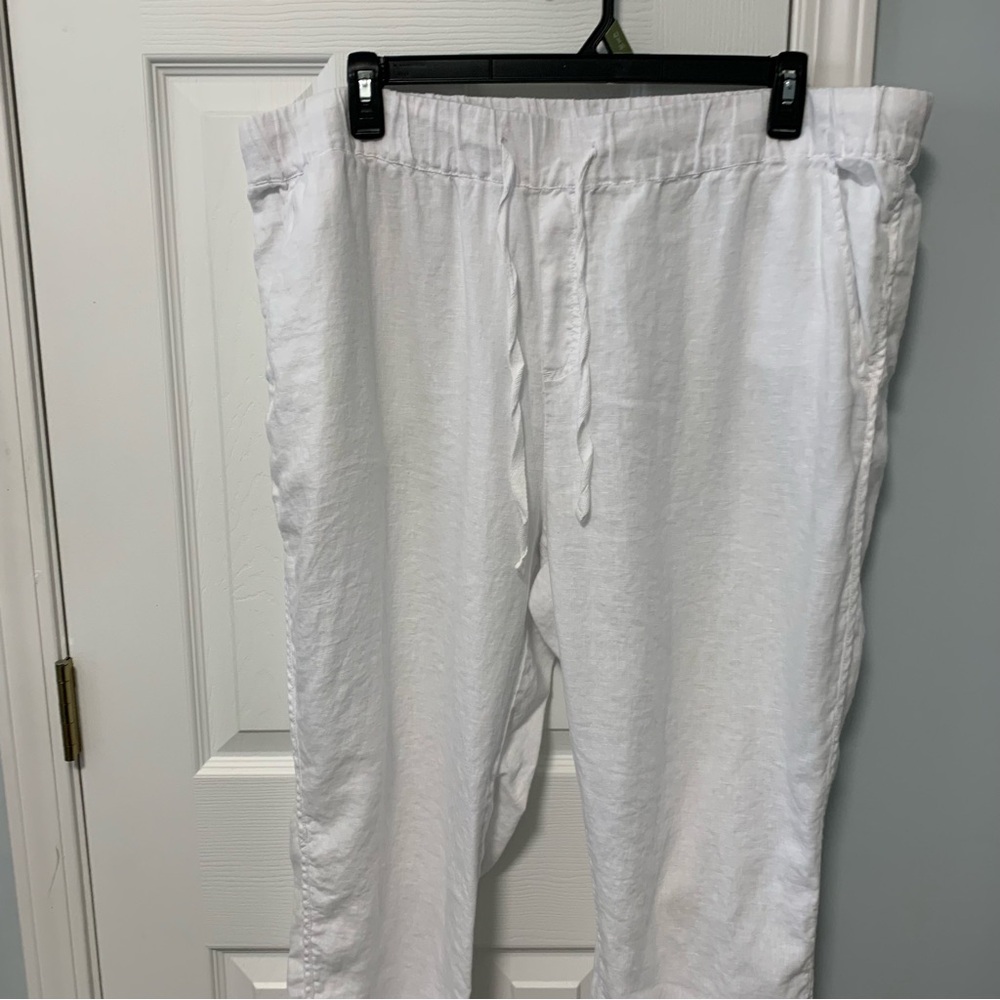 Caslon White Tulip Ankle Cropped Pants Relaxed Fit White 2XL - Picture 4 of 9